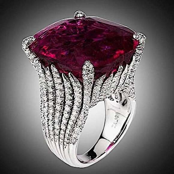 Sterling Silver Bague Ringen Ruby Ring - Picture 5 of 8